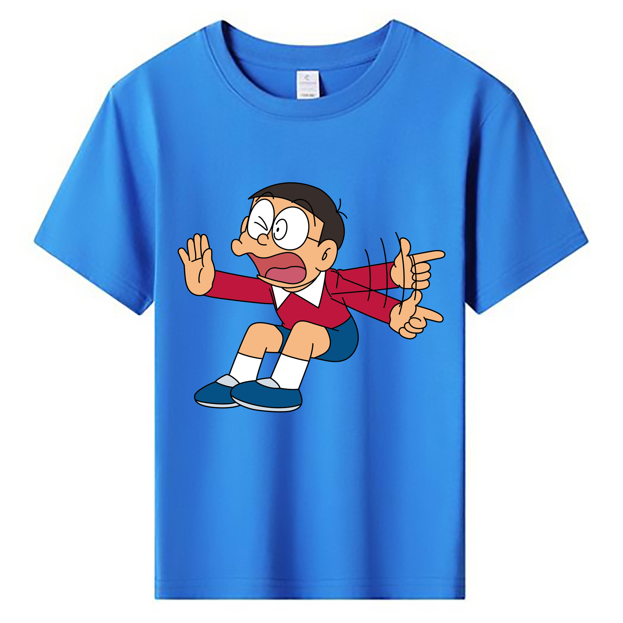（画像用） ドラえもん 野比 のび太 Doraemon Nobita Nobi 綿100％キッズTシャツ（フロントプリント）